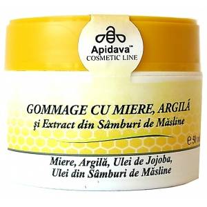 Gommage cu miere , argila si extract din samburi de masline 50 ml - apidava