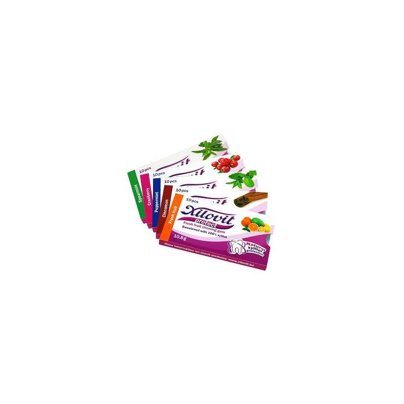 Xilovit - guma de mestecat cu xylitol - capsuni 10,8g