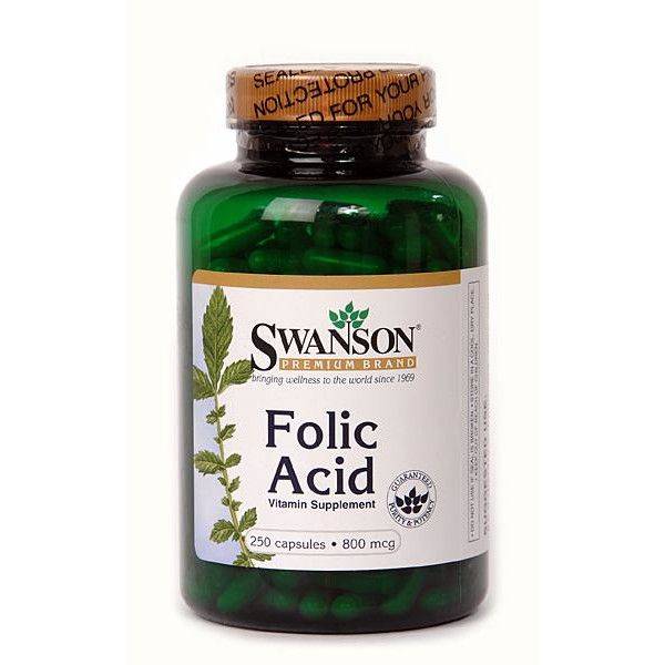 Acid folic 800mcg 250cps (b4) - swanson