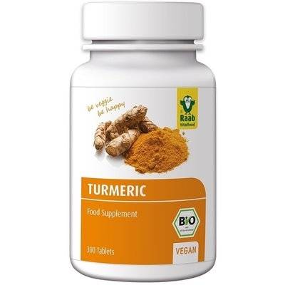 Turmeric (curcuma) bio 300mg, 300 tablete vegane, raab