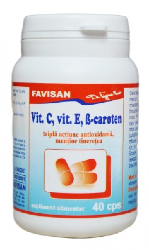 Vitamina c, e, betacaroten 40cps, favisan