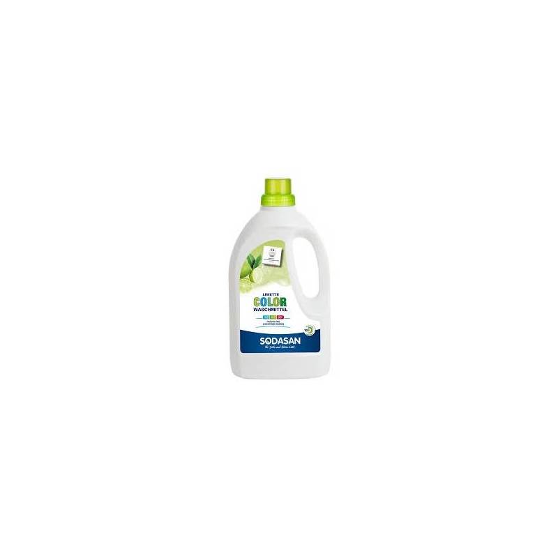 Detergent lichid rufe albe si color Lime Bio, 1,5L, SODASAN