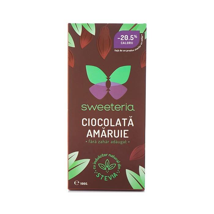 Ciocolata fara zahar amaruie 70% 100g, sweeteria