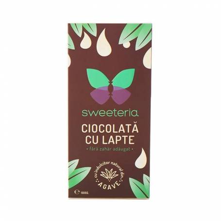 CIOCOLATA FARA ZAHAR CU LAPTE 100g, SWEETERIA