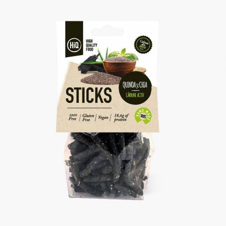 Sticks QUINOA si CHIA CARBUNE ACTIV Proteic Vegan 70g, Yes Chips