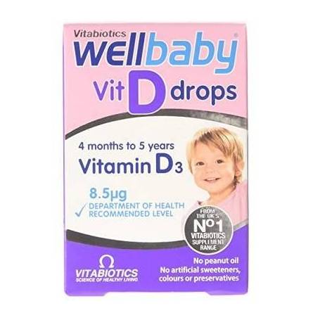 WELLBABY VITAMINA D PICATURI 30ml, VITABIOTICS LTD