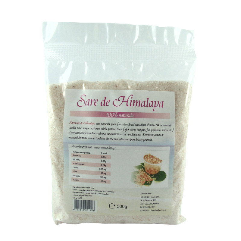 Sare Himalaya de masa 500g, Deco Italia - sare fina