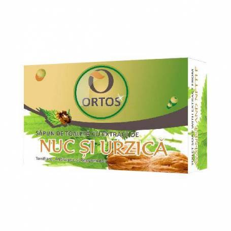 Sapun natural cu Extract de Nuc si Urzica 100g, Ortos