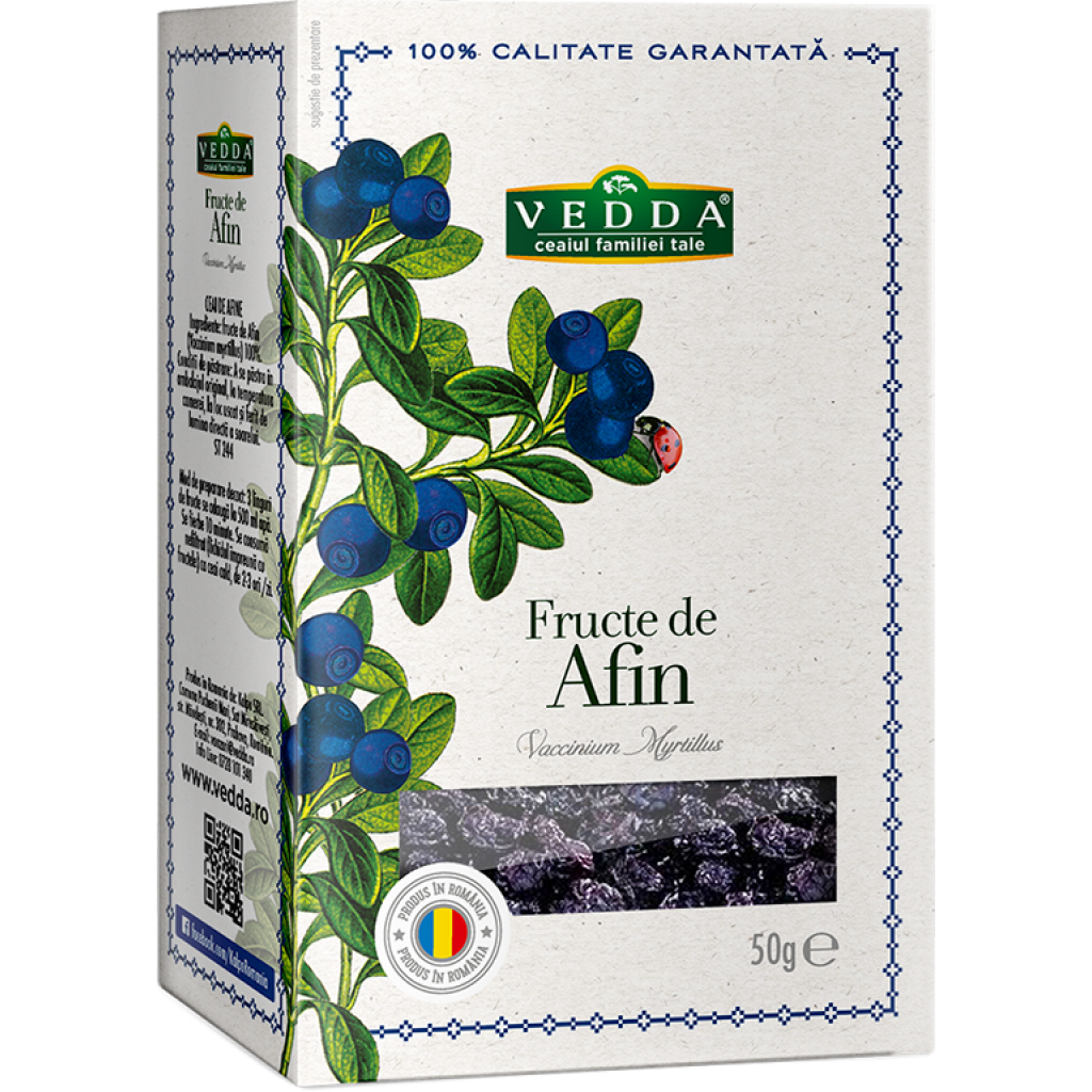 Ceai fructe uscate de afine 50g, vedda