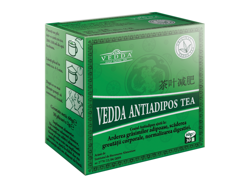 Ceai antiadipos 60g 30dz, vedda