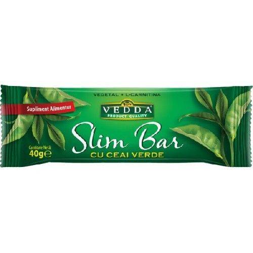 Baton slim bar cu ceai verde 40g, vedda