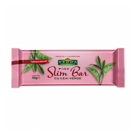 BATON SLIM BAR CU CEAI VERDE SI FRUCTE PINK 40g, Vedda