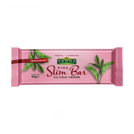 BATON SLIM BAR CU CEAI VERDE SI FRUCTE PINK 40g, Vedda