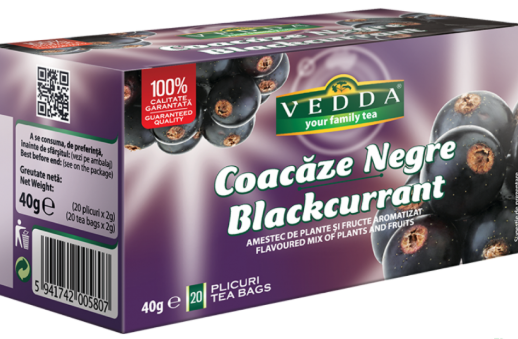 Ceai coacaze negre 40g 20dz, vedda