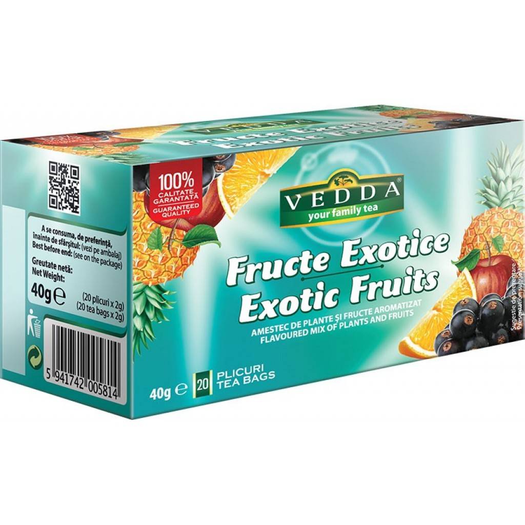 Ceai de fructe exotice 40g 20dz, vedda