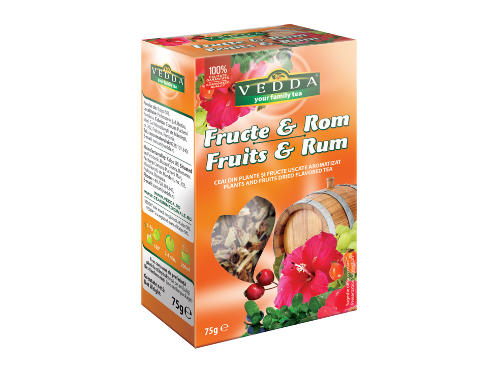 Ceai de fructe si rom 75g, vedda