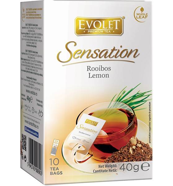 Ceai rooibos lemon evolet 40g 10dz, vedda