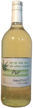 Aloe-pur - gel organic de aloe vera - fara pulpa - 1l - aquanano