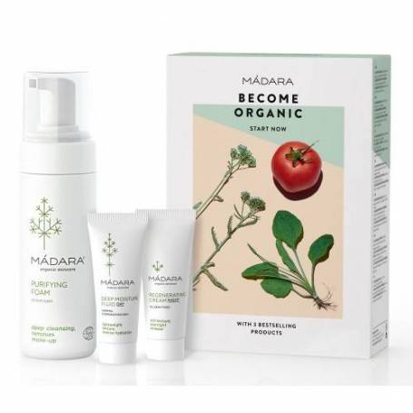 "Become organic" Set CADOU Spuma demachianta & creme hidratante - MADARA