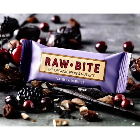 BATON VANILLA BERRIES - FRUCTE DE PADURE SI VANILIE 50g - RAW BITE