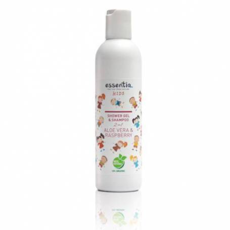 Gel de dus si sampon pentru copii 2 in 1 Aloe Vera si Zmeura 250ml - Essentiq