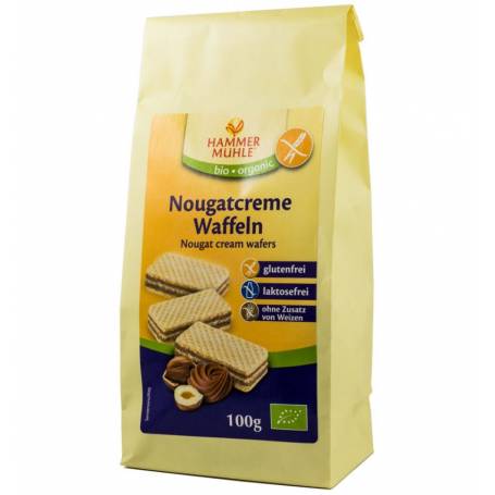 Napolitane cu crema de nougat, eco-bio, 100g, Hammer Muhle