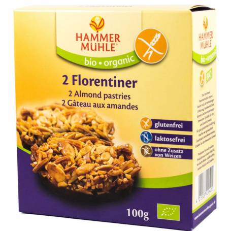 Fursecuri cu migdale Florentiner 2 buc, eco-bio 100g, HAMMER MÜHLE