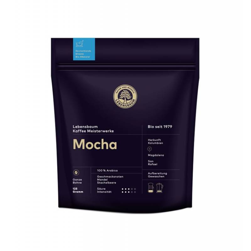 Cafea boabe Mocha, eco-bio, 125g - Lebensbaum