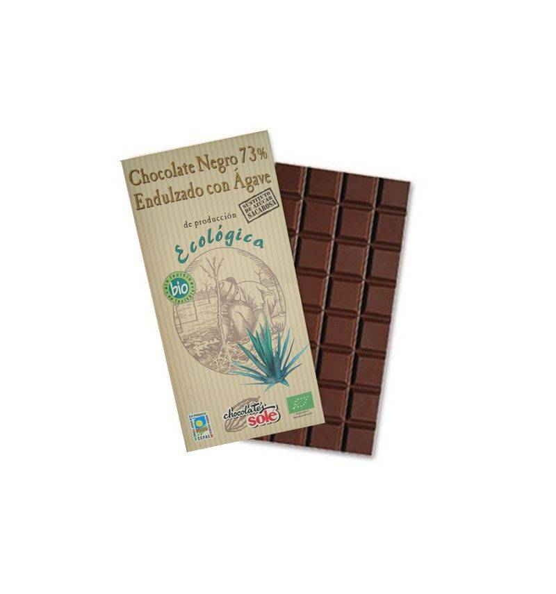 Ciocolata neagra 73% cacao bio cu sirop de agave 100g - sole