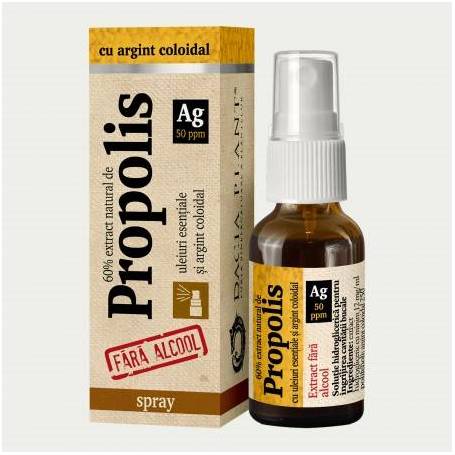 Propolis cu Argint Coloidal fara alcool - 20ml spray - Dacia Plant