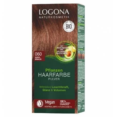 Vopsea de par 100 % naturala, MARO NUCA - Nuanta 060, 100g - LOGONA