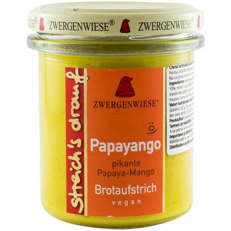 Crema tartinabila vegetala cu papaya picanta si mango, Papayango,