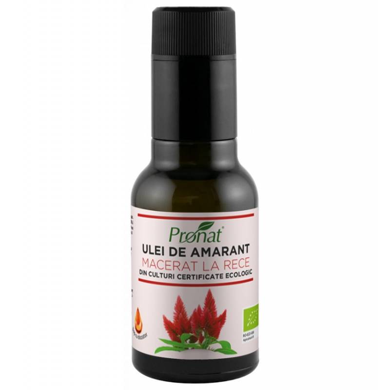 Ulei din seminte de amarant macerat la rece, eco-bio, 100 ml, Pronat