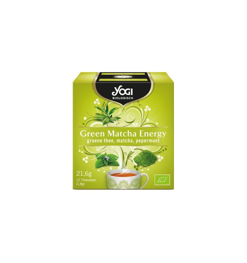 Ceai green matcha energy, eco-bio, 12 plicuri, yogi tea