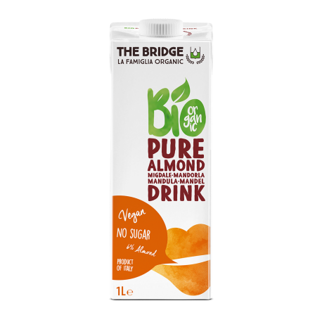 Lapte vegetal de migdale 6% fara zahar 1l eco-bio, the bridge