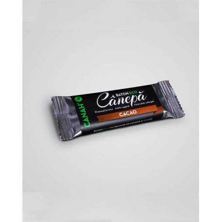 Baton raw bio cu seminte de canepa si cacao 48g CANAH