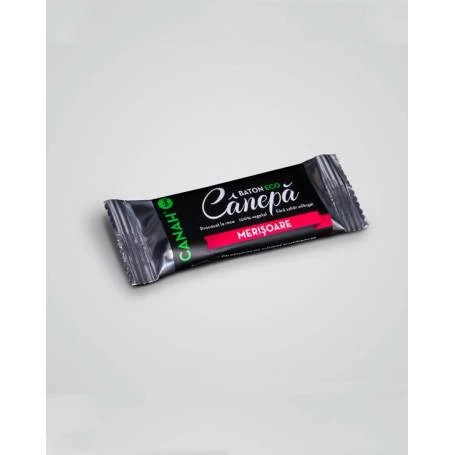 Baton raw bio cu seminte de canepa si merisoare 48g CANAH