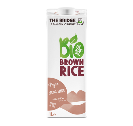 Lapte din orez brun vegetal eco-bio 1l, the bridge