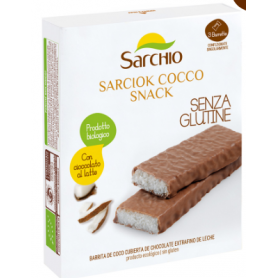 Baton cu cocos invelit in ciocolata fara gluten eco-bio 30g, Sarchio