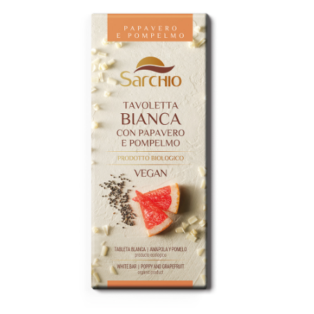 Ciocolata vegana fara gluten cu seminte mac si grapefruit eco-bio 80g, Sarchio