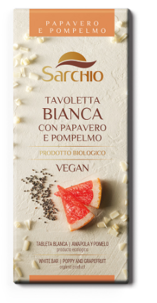 Ciocolata vegana fara gluten cu seminte mac si grapefruit eco-bio 80g, sarchio