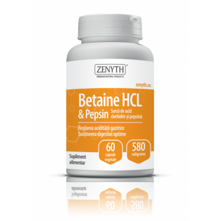Betaine HCL si Pepsina 580mg 60cps - Zenyth