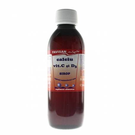 Sirop Calciu + vit C + D3, 250 ml, Favisan