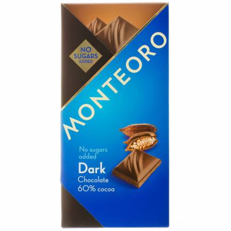 Ciocolata neagra 60% cacao 90g, Monteoro