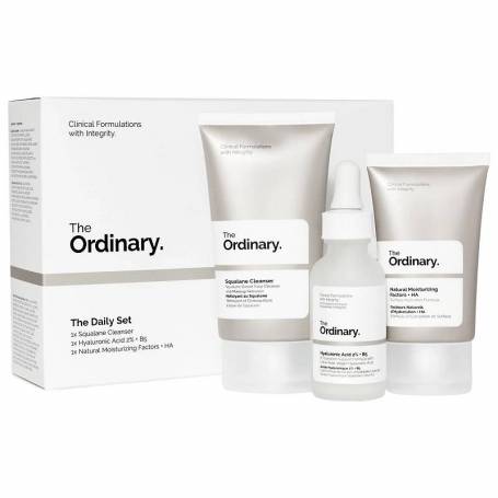 Pachet The Ordinary Balsam cu squalane pentru curățarea tenului, Acid hialuronic 2% + B5, Factori naturali de hidratare