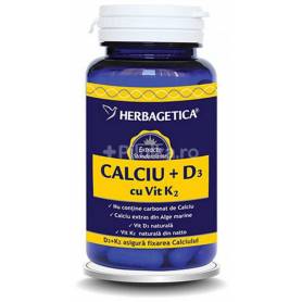 CALCIU + D3 + VITAMINA K2, Herbagetica
