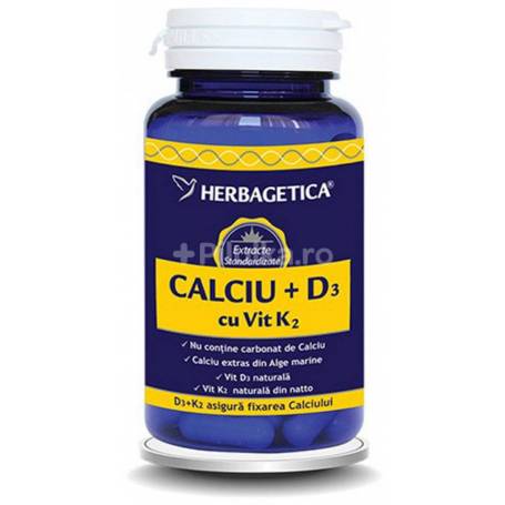 CALCIU + D3 + VITAMINA K2, Herbagetica