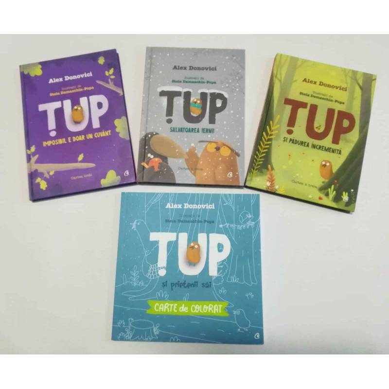 Pachet carti Tup Vol.1, 2, 3 + Tup carte de colorat Alex Donovici,
