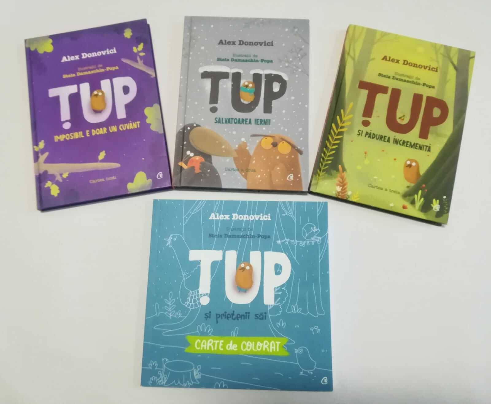 Pachet carti tup vol.1, 2, 3 + tup carte de colorat alex donovici, editura Curtea Veche