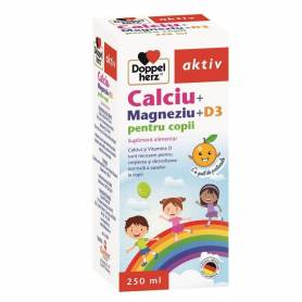 DOPPEL AKTIV CALCIU + MAGNEZIU + D3 pentru copii 250ml, Doppelherz